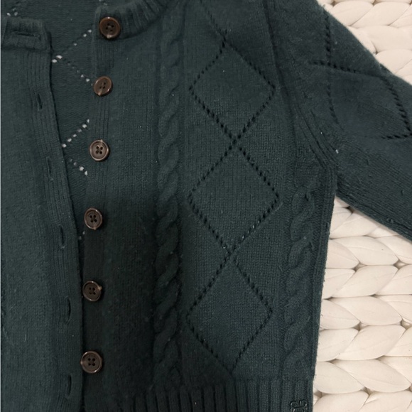 Sunday Best Dark Teal Cable Knit Cardigan - Picture 3 of 3